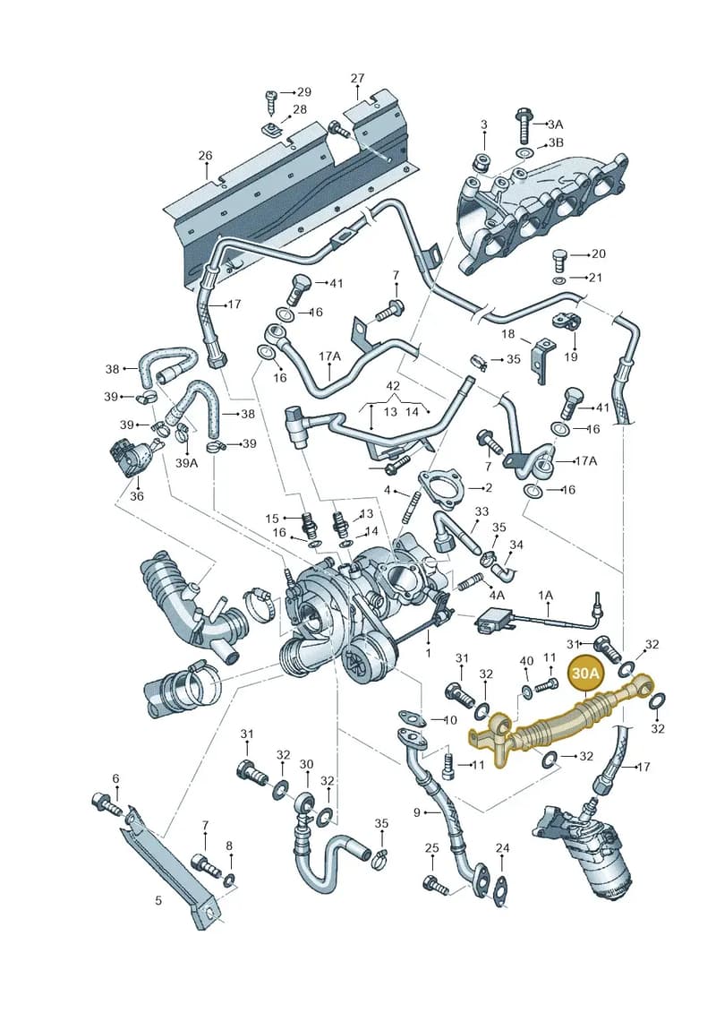 06A121497P — SEAT TOLEDO/LEON/LEON-4 (2001-2006) diagram 157145500, position 30A