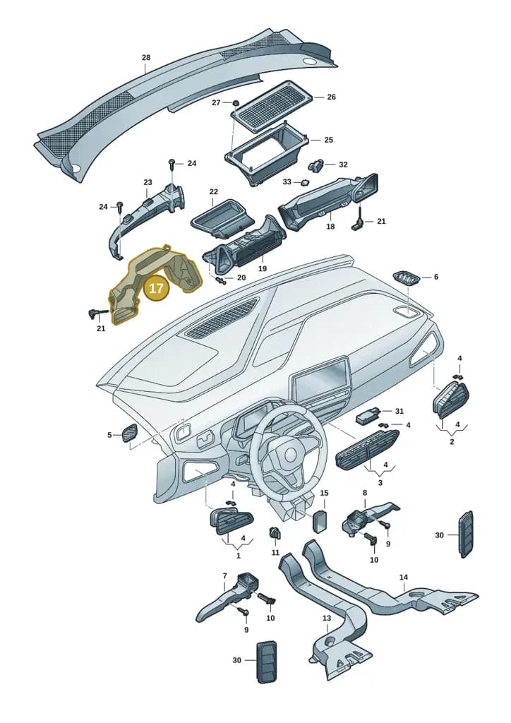 10F819633A — SEAT CUPRA Born (2021-) diagram 10a819300, position 17