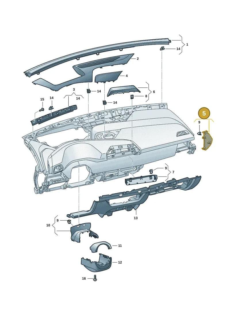 10F857035A82V — SEAT CUPRA Born (2021-) diagram 10s857010, position 5