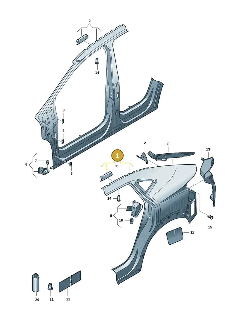 11H809838GRV — SEAT CUPRA Tavascan (2023-) diagram 20h809040, position 1