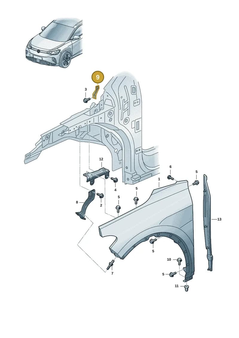11H821429AGRV — Volkswagen ID.UNYX (2024-) diagram 11a821000, position 9