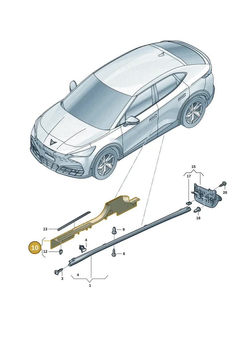 11H8533724PK — SEAT CUPRA Tavascan (2023-) diagram 20h853050, position 10