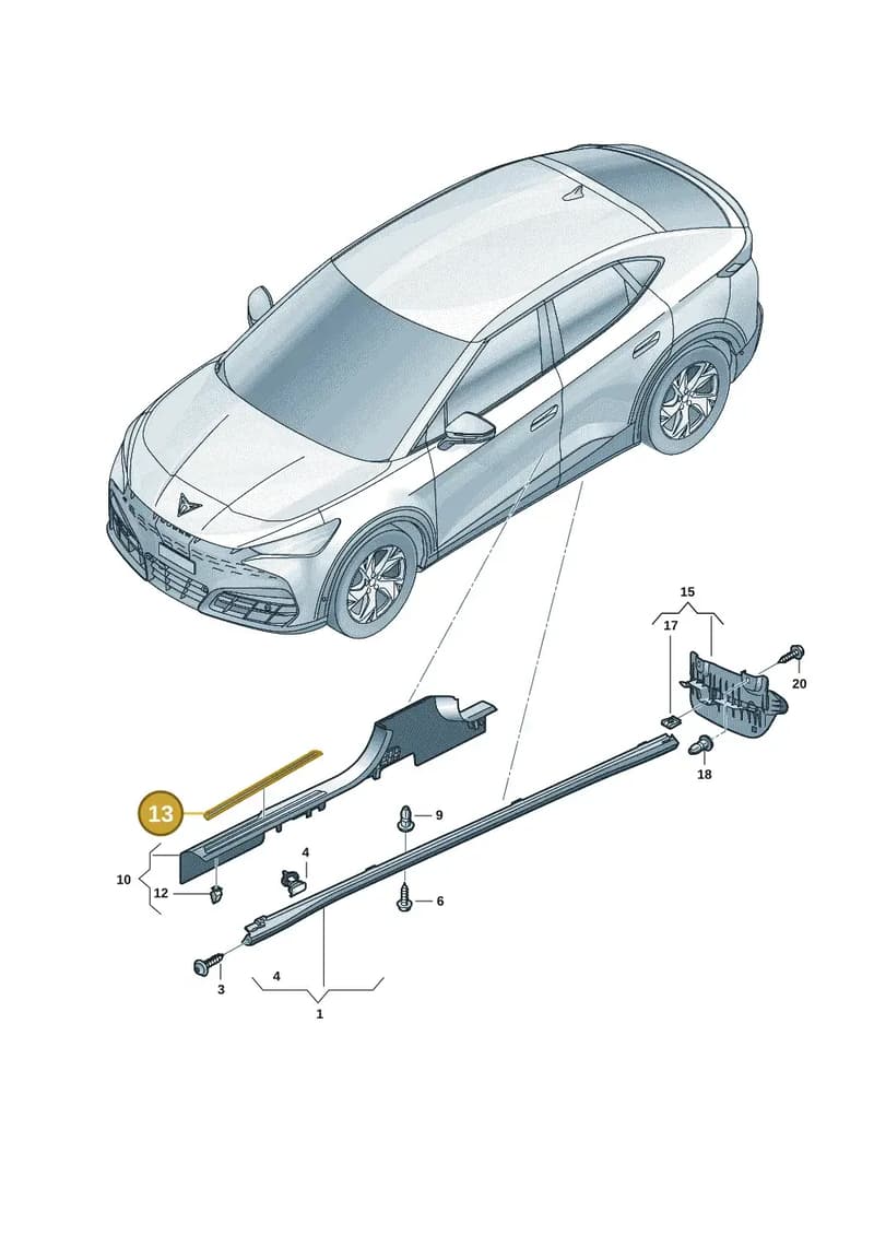 11H8535378CJ — SEAT CUPRA Tavascan (2023-) diagram 20h853050, position 13
