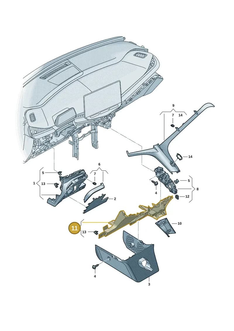 11H8580334PK — SEAT CUPRA Tavascan (2023-) diagram 20h857020, position 11