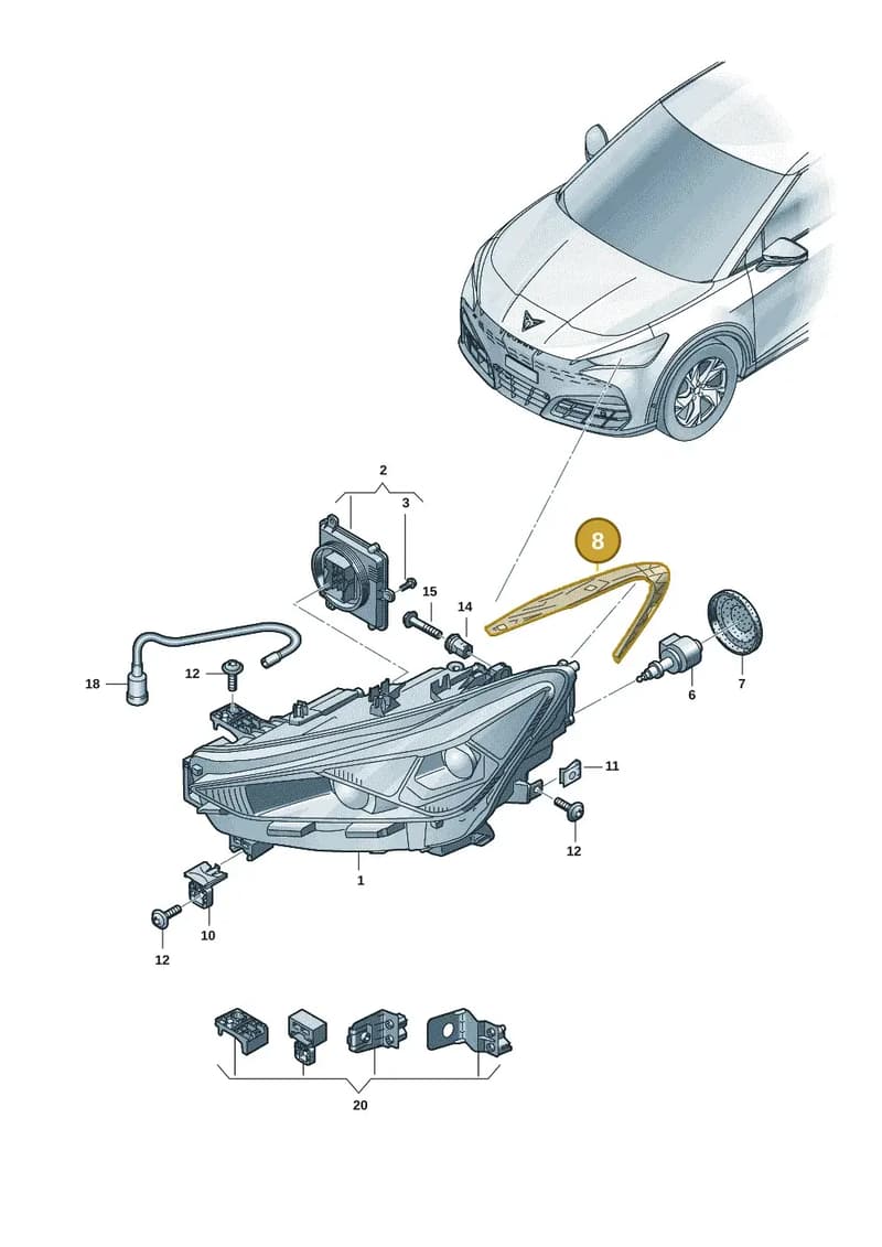 11H941191 — SEAT CUPRA Tavascan (2023-) diagram 20h941010, position 8