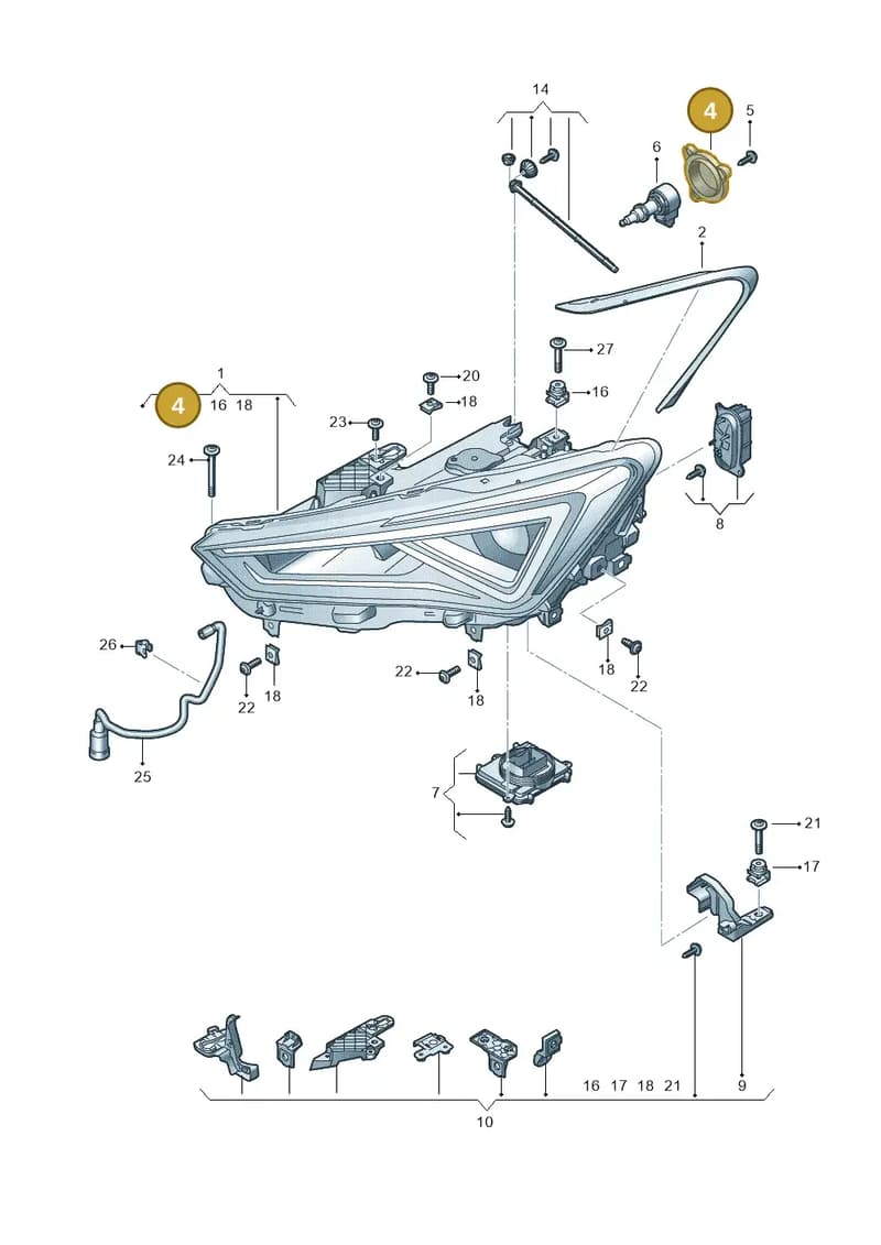 11H941607 — SEAT CUPRA Formentor (2020-) diagram 5fn941010, position 4