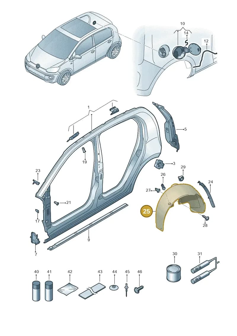 12S810970 — SEAT Mii Electric (2020-2021) diagram 772809700, position 25
