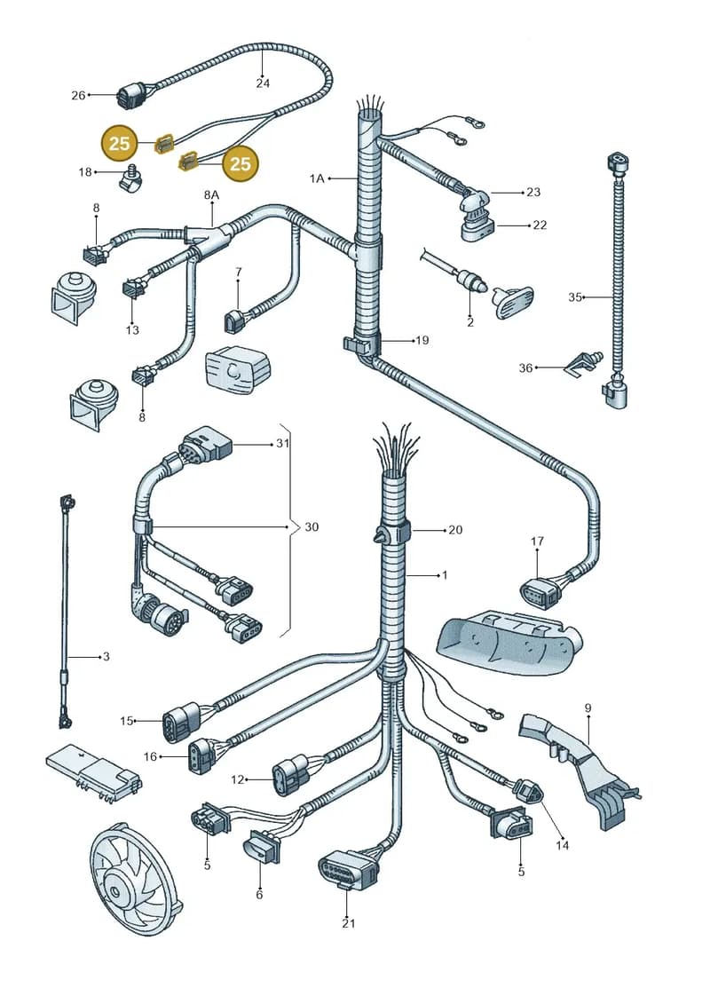 161971988C — SEAT TOLEDO/LEON/LEON-4 (2001-2006) diagram 205971600, position 25