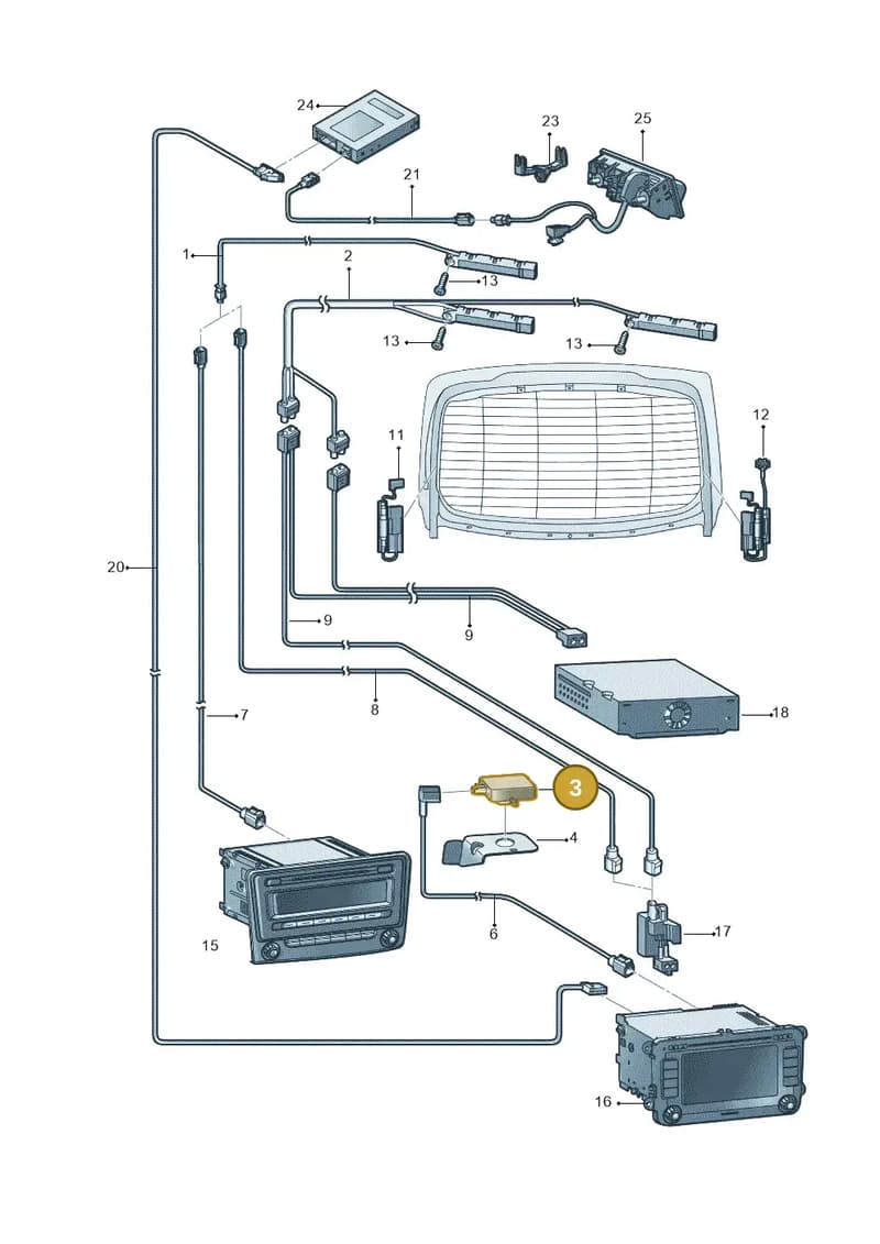 18D035507 — Skoda Superb Ambition (2009-2015) diagram 671035100, position 3