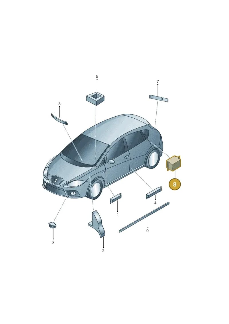 1M0864731 — SEAT Leon Stylance (2010-2012) diagram 456863300, position 8