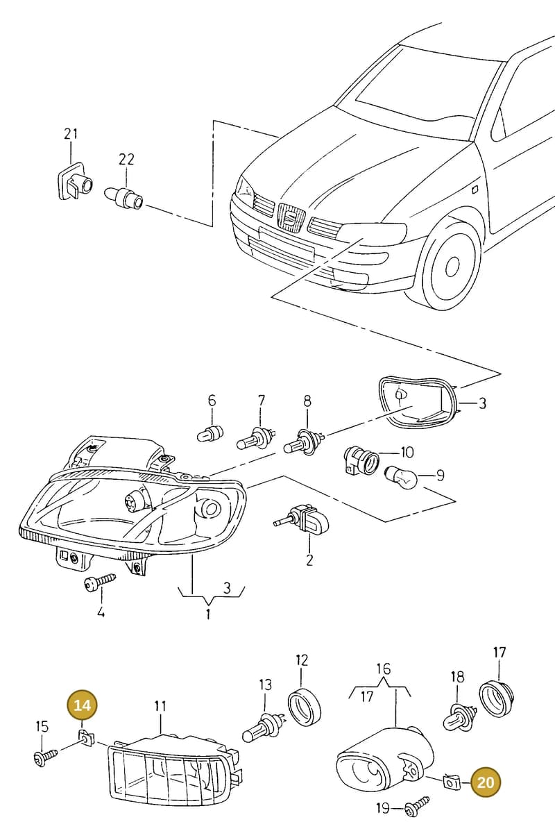 1M0972154 — SEAT CORDOBA/VARIO (1999-2002) diagram 238941000, position 14+20