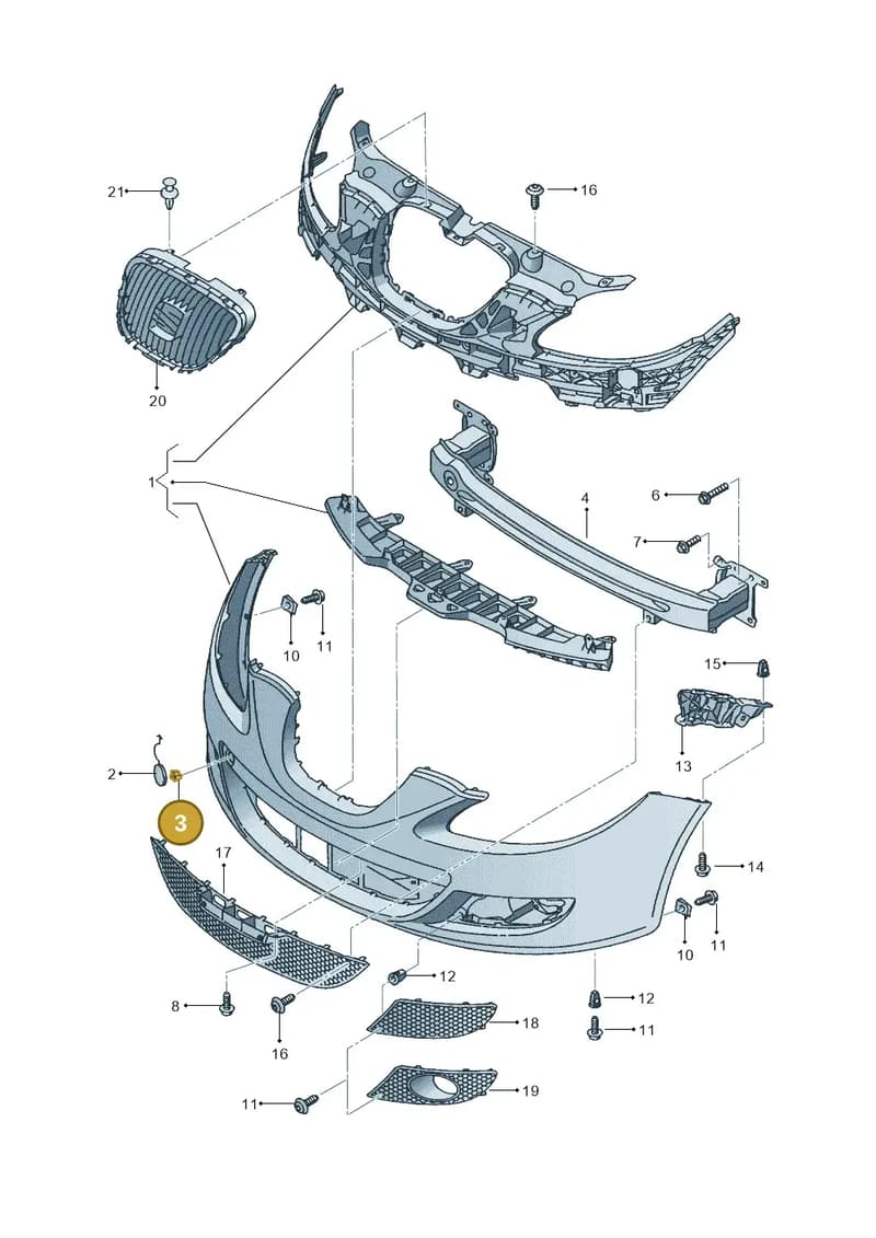 1P0807887 — SEAT LEON                   06> (2005-) diagram 456807000, position 3