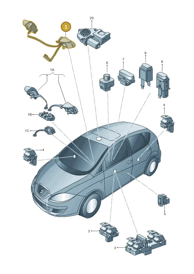 1P0919719A — SEAT TOLEDO                 05> (2004-) diagram 418959000, position 1