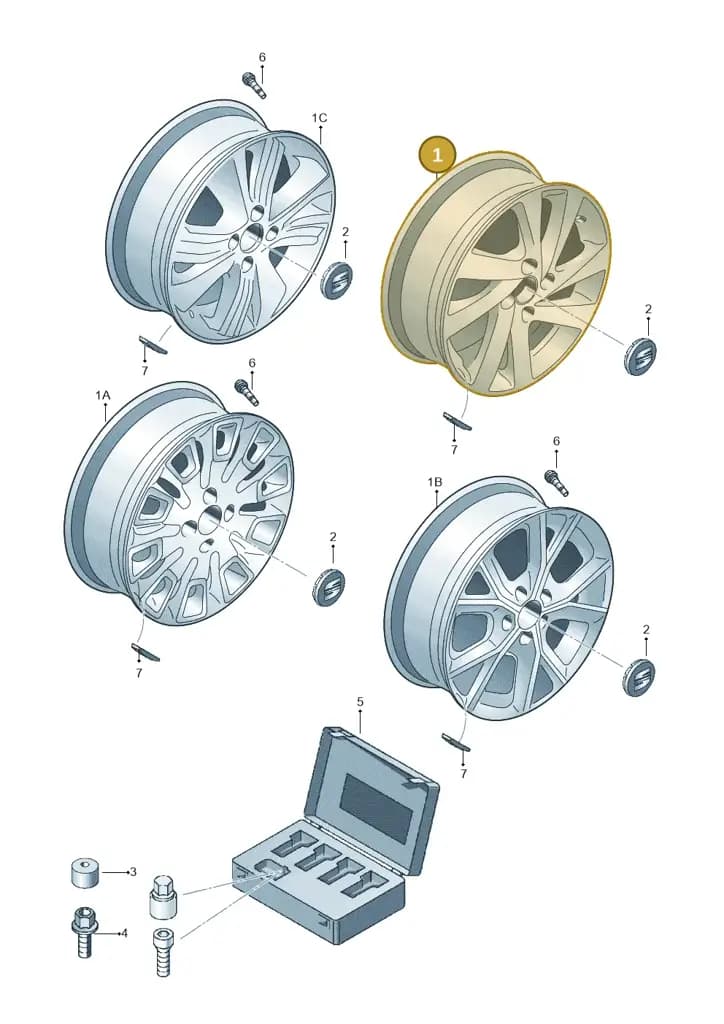 1SL601025EHP9 — SEAT Mii (2011-2019) diagram 735601550, position 1