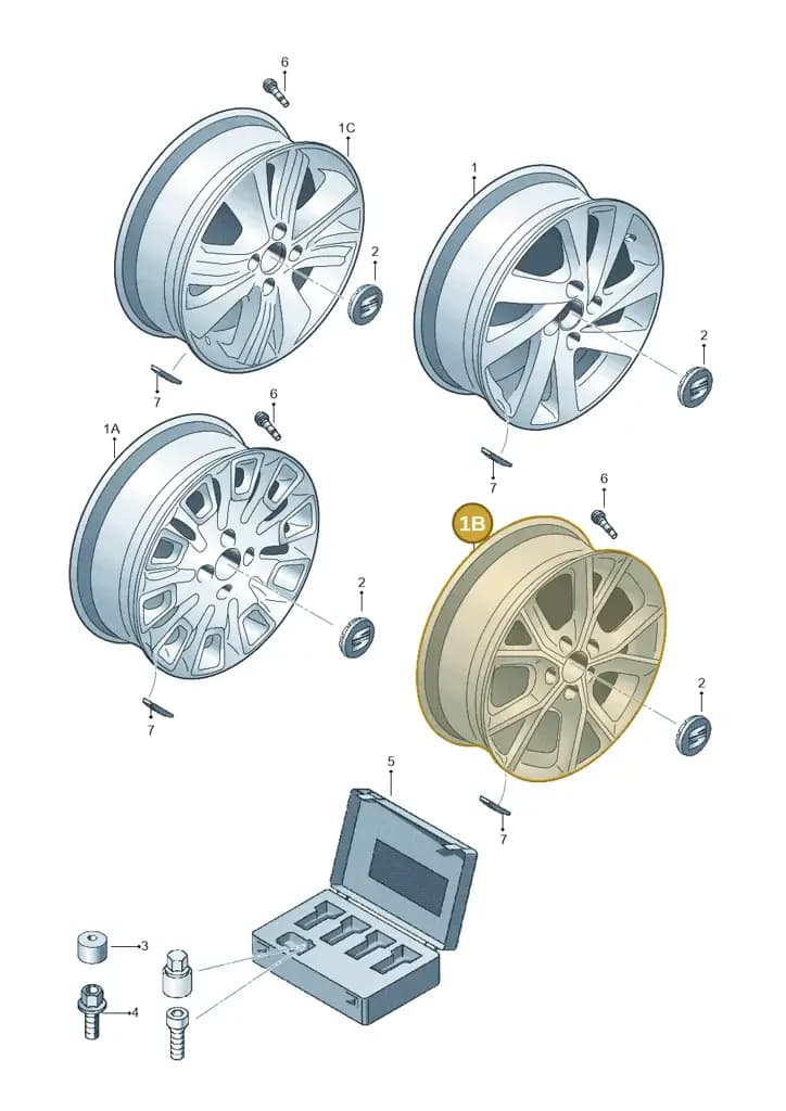 1SL601025H8Z8 — SEAT Mii (2011-2019) diagram 735601550, position 1B
