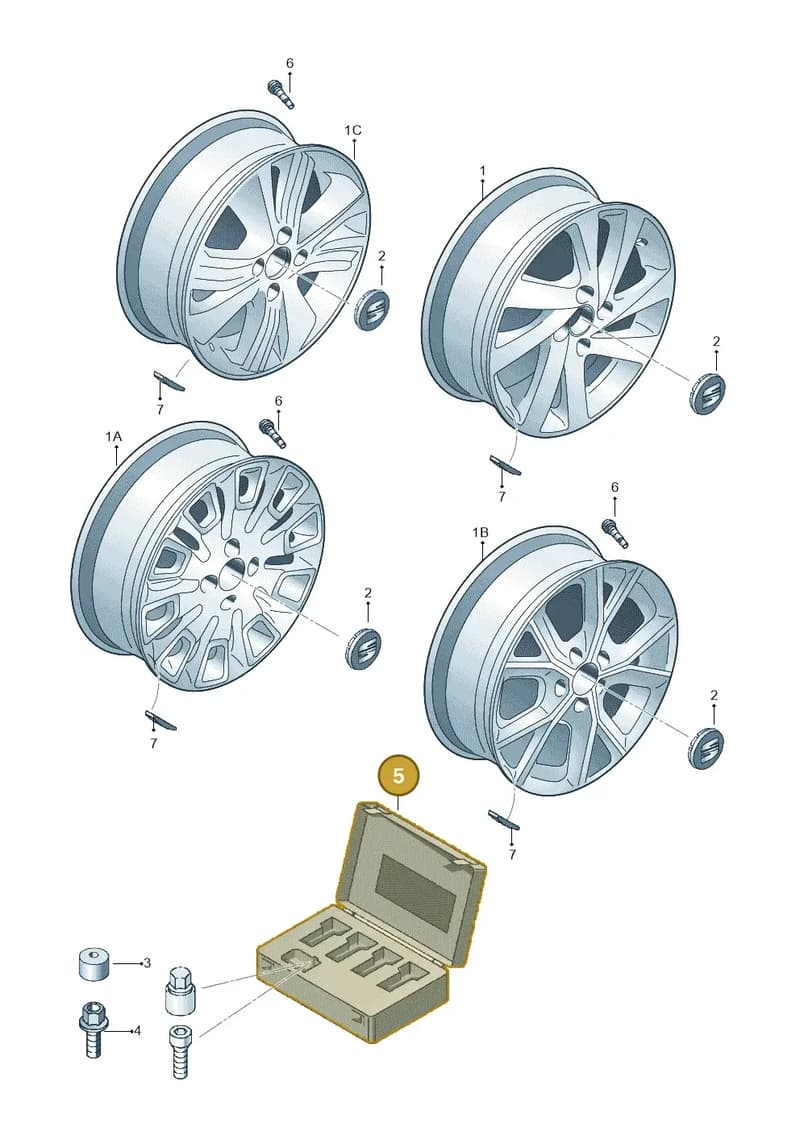 1SL698137 — SEAT Mii (2011-2019) diagram 735601550, position 5