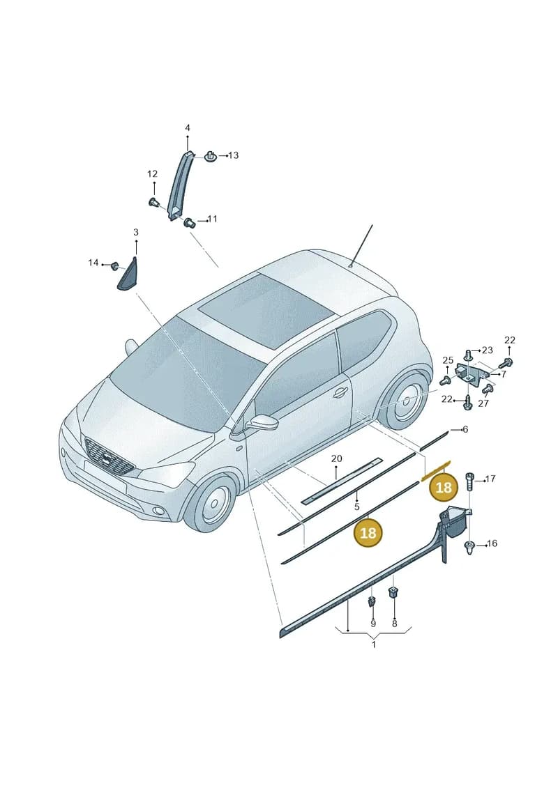 1SL853431BTB7 — SEAT Mii (2011-2019) diagram 735853200, position 18