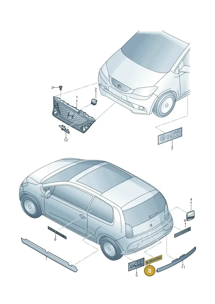 1SL853675739 — SEAT Mii (2011-2019) diagram 735853000, position 8