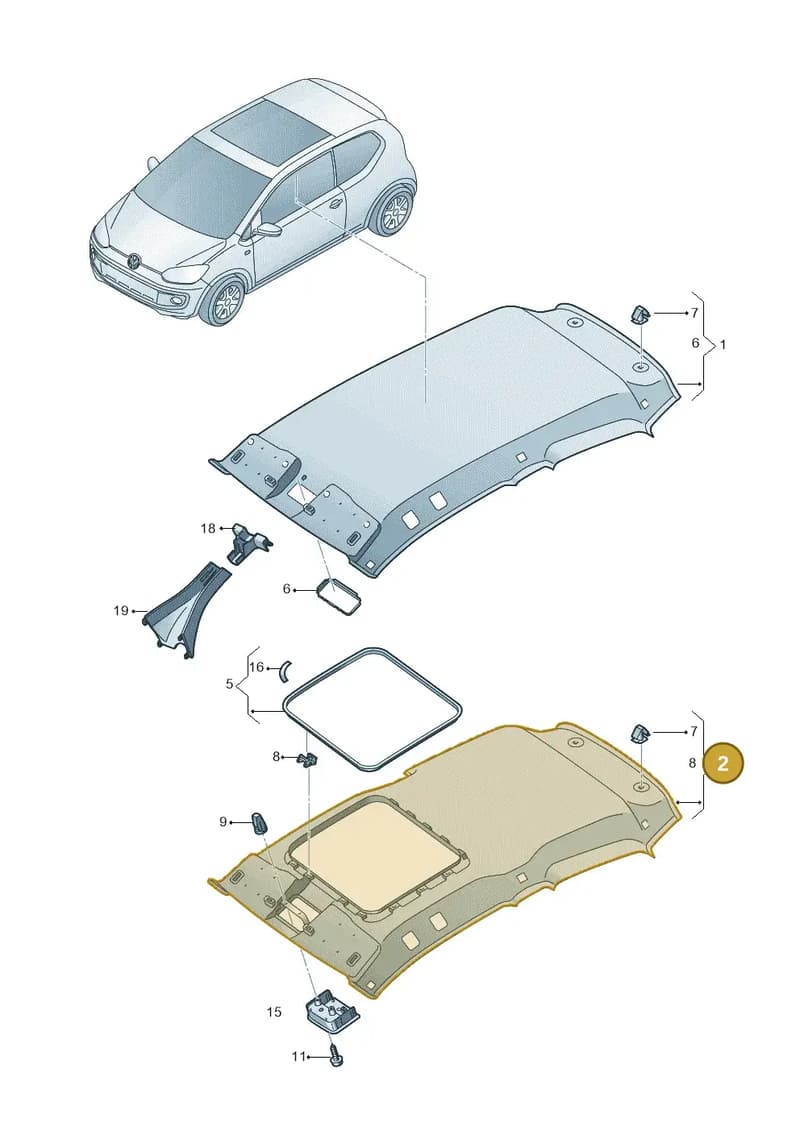 1SL867501APD6 — Volkswagen up! (2016-2023) diagram 723867550, position 2