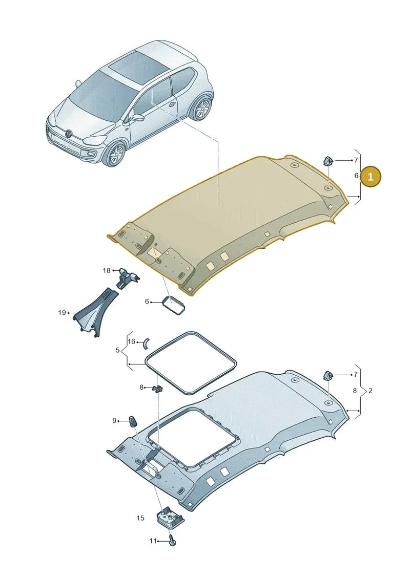 1SL867501DNM7 — Skoda Citigo (2011-2019) diagram 723867550, position 1