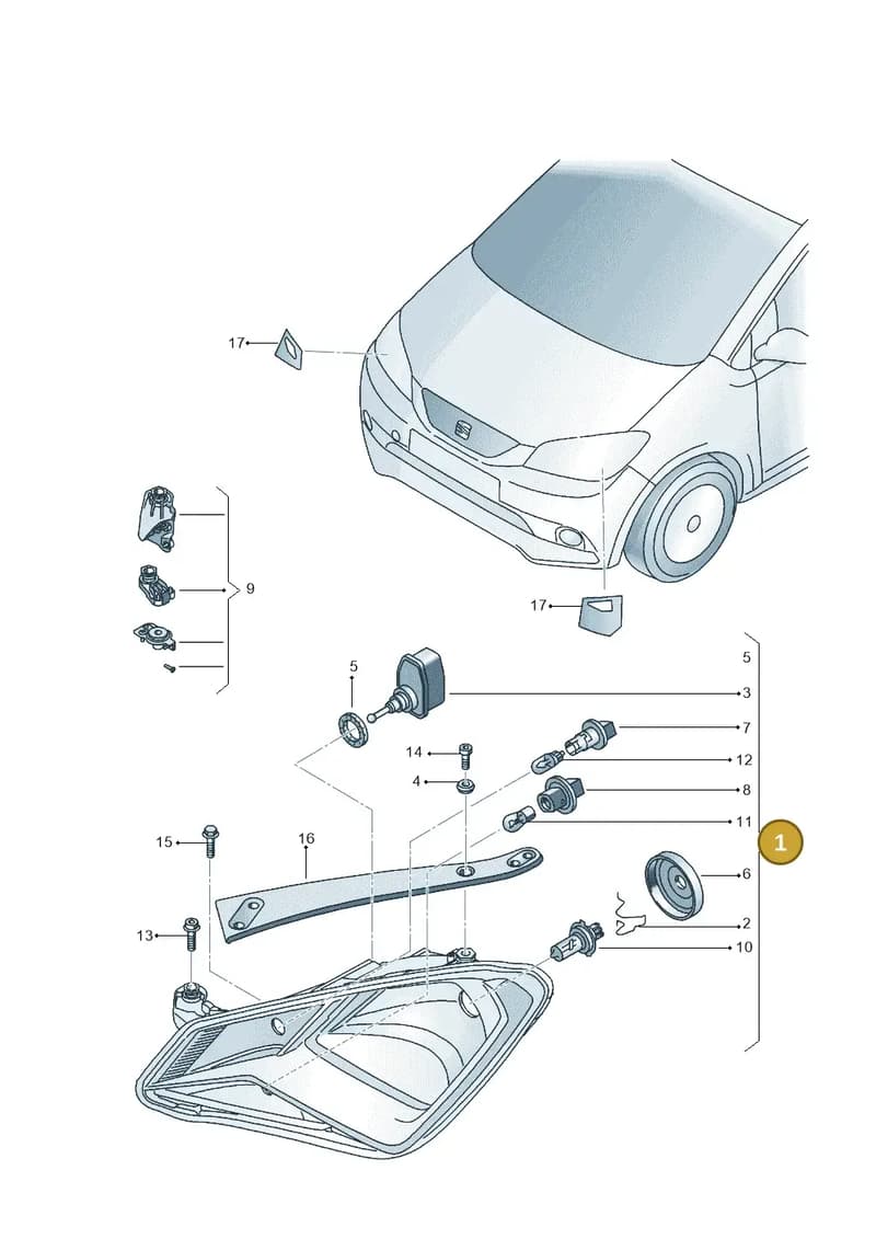 1SL941015F — SEAT Mii Electric (2020-2021) diagram 735941000, position 1