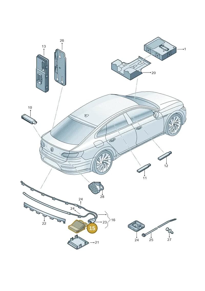 3GD962243D — Volkswagen Magotan 2.0 (2024-) diagram 828909000, position 15