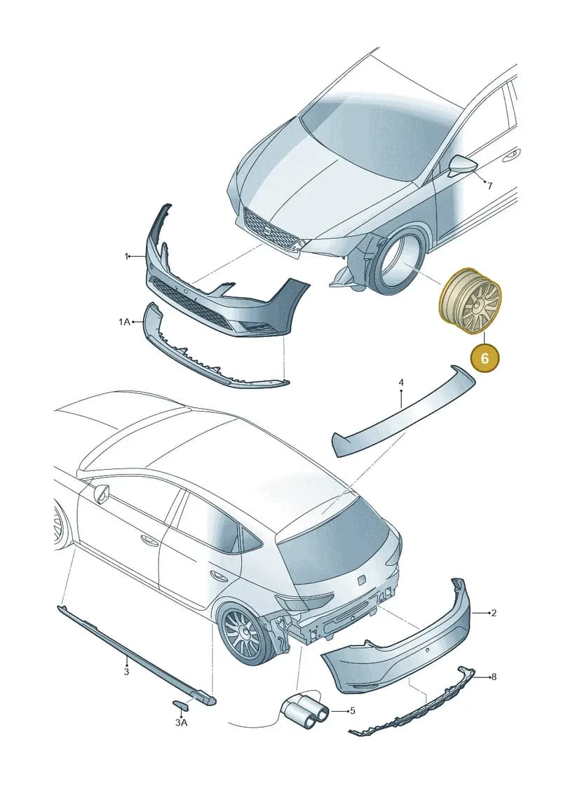 5F0071490A0X1 — SEAT Leon ST (2016-2020) diagram 830071000, position 6