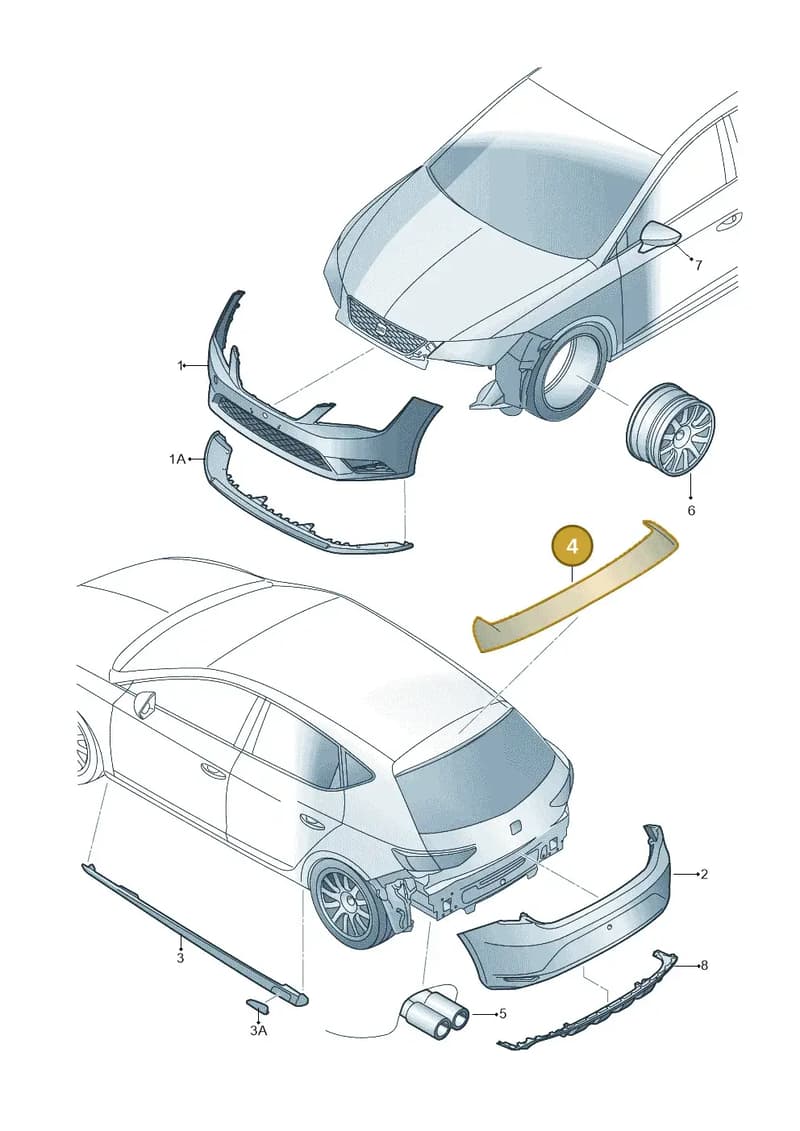 5F0071606B — SEAT Leon ST (2016-2020) diagram 830071000, position 4