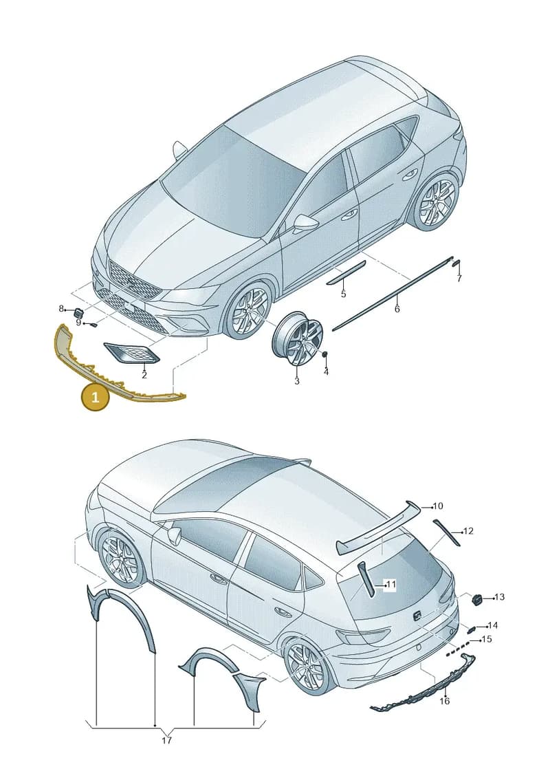 5F0071606J — SEAT Leon ST (2016-2020) diagram 830071700, position 1