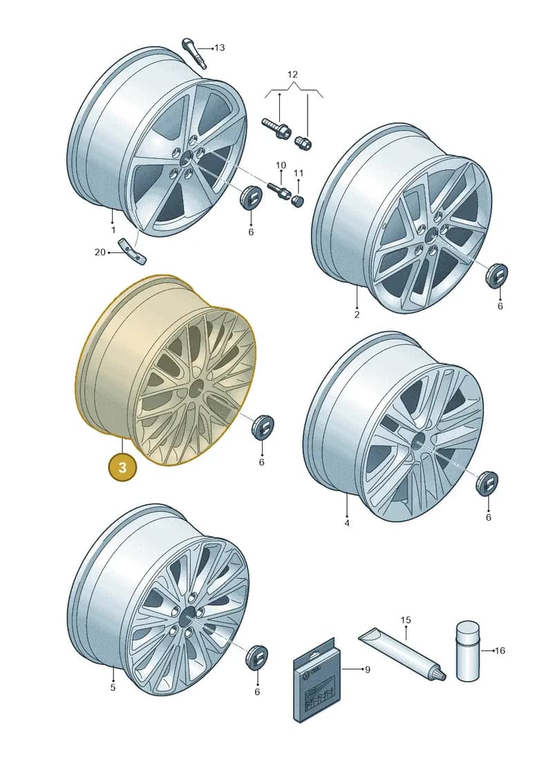 5F0601025H8Z8 — SEAT Leon ST (2016-2020) diagram 754601550, position 3