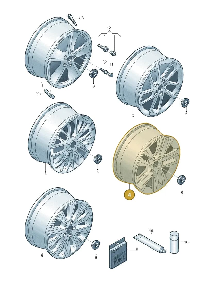 5F0601025M8Z8 — SEAT Leon ST (2016-2020) diagram 754601550, position 4