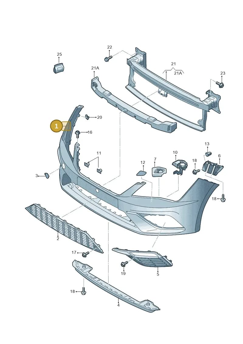 5F0807221ACGRU — SEAT Leon ST (2016-2020) diagram 830807200, position 1
