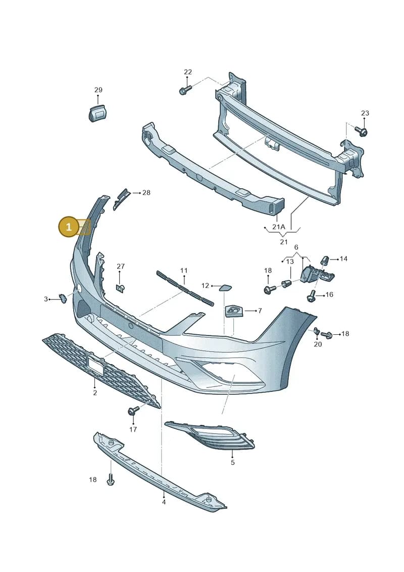 5F0807221AFGRU — SEAT Leon ST (2016-2020) diagram 830807400, position 1