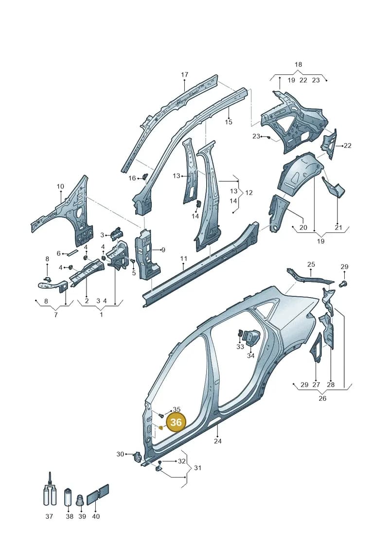 5F0821139A — SEAT CUPRA Formentor (2020-) diagram 5ff809000, position 36