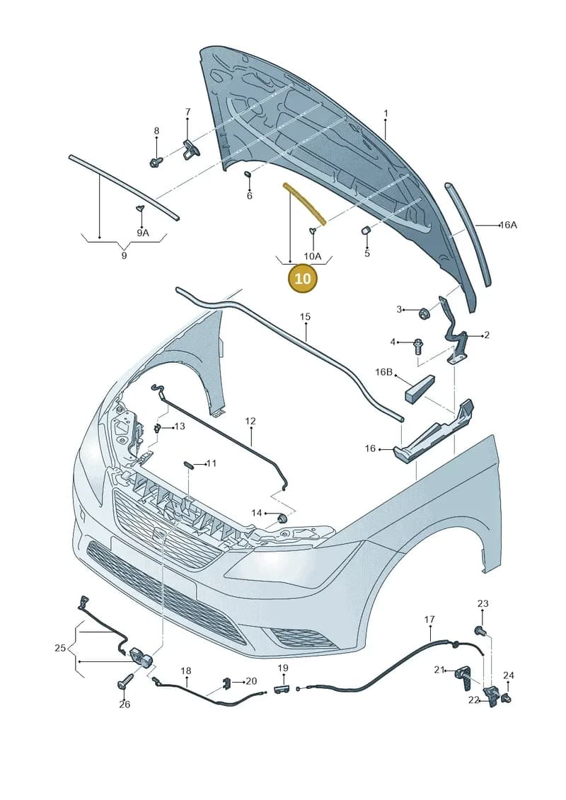 5F0823707B5AP — SEAT Leon ST (2016-2020) diagram 754823000, position 10