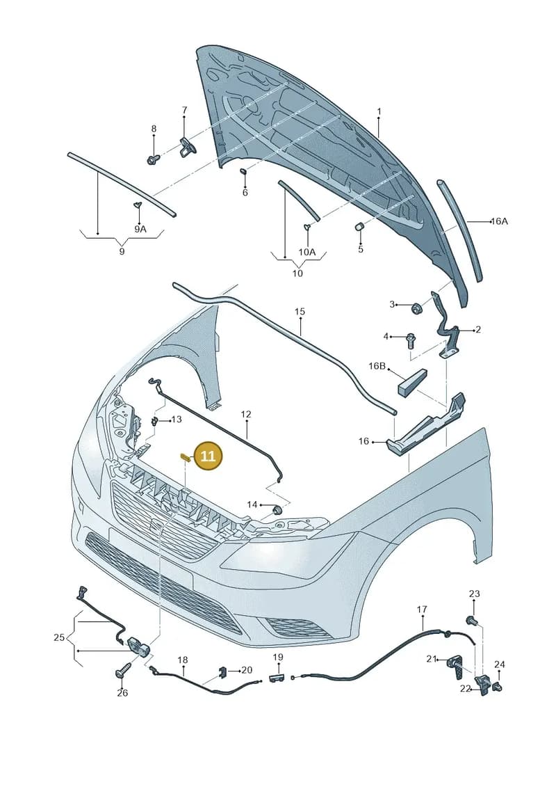 5F0823708 — SEAT Leon ST (2016-2020) diagram 754823000, position 11