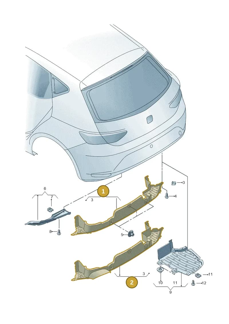 5F0825189E — SEAT Leon ST (2016-2020) diagram 754825100, position 1+2