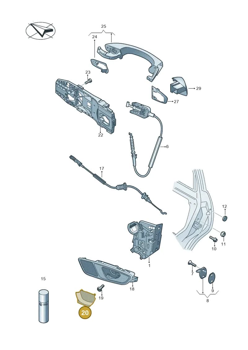 5F0837111 — SEAT Ateca (2016-) diagram 893839000, position 20