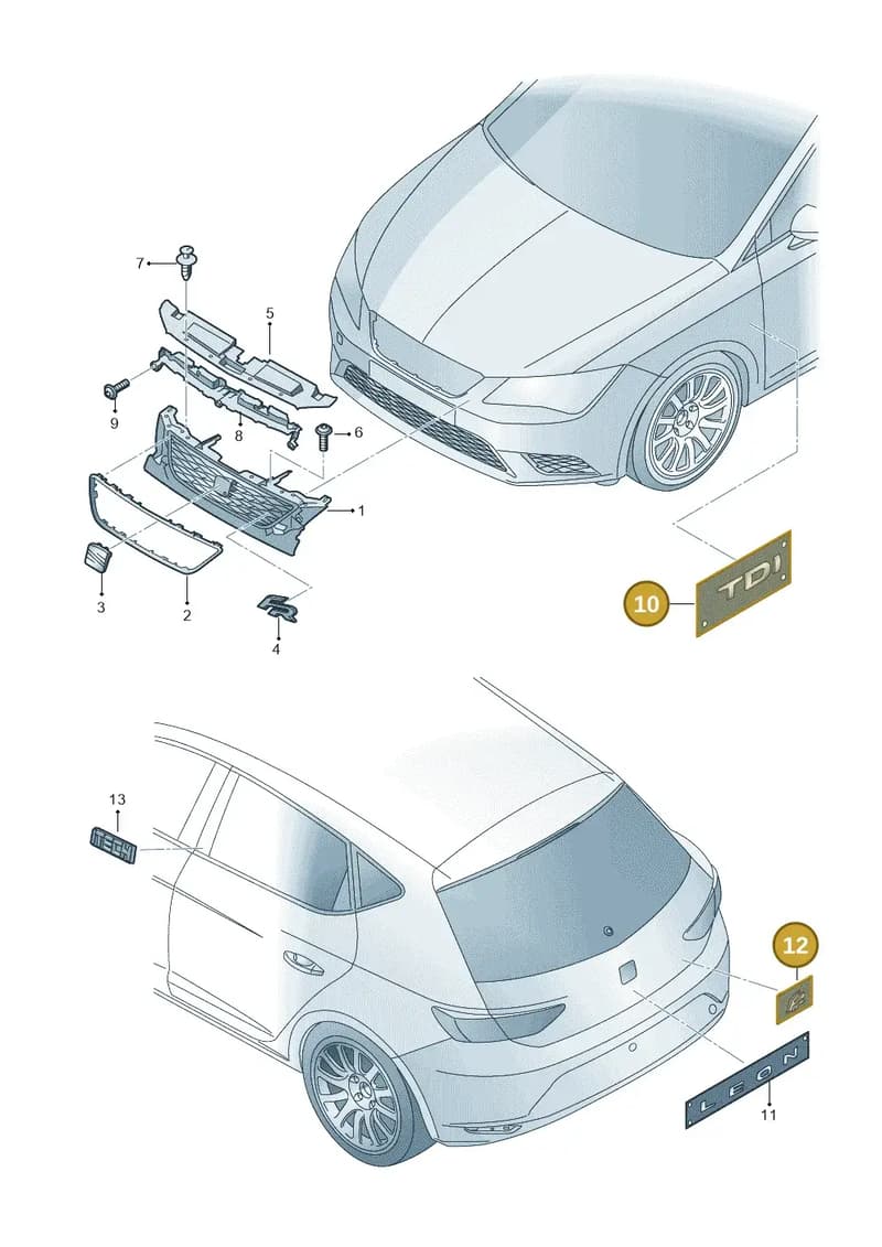 5F0853688G2ZZ — SEAT Leon ST (2016-2020) diagram 754853200, position 10+12