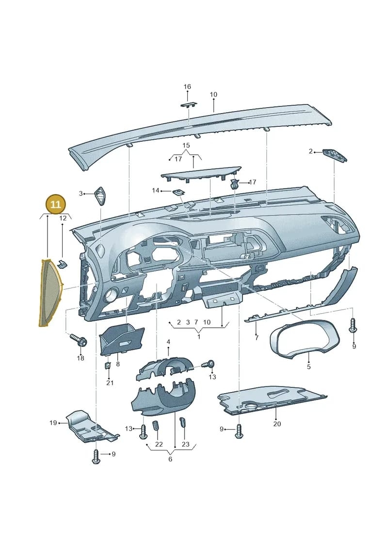 5F0857036BVS9 — SEAT Leon ST (2016-2020) diagram 830857100, position 11