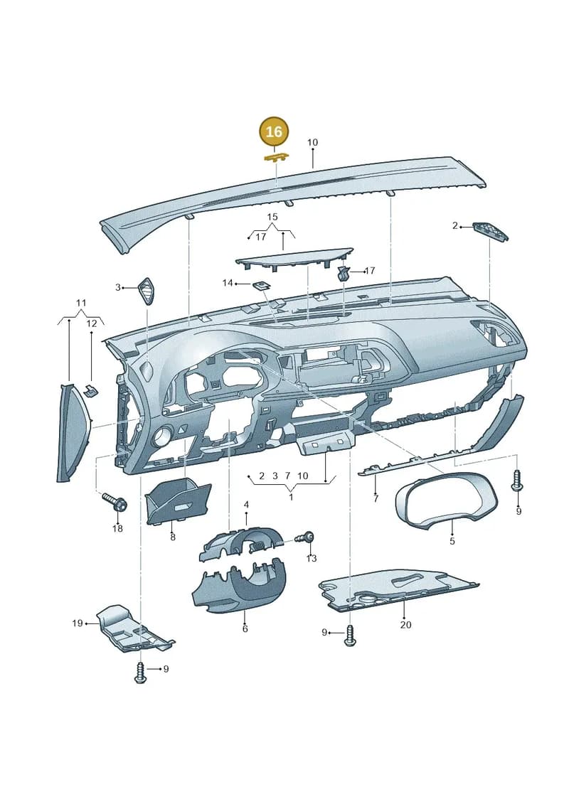 5F0857843VS9 — SEAT Leon ST (2012-) diagram 754857100, position 16