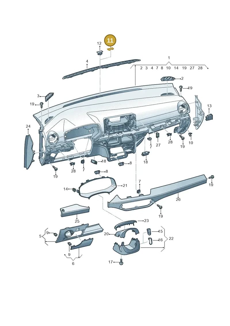 5F0857843VS9 — SEAT Arona (2017-) diagram 835857012, position 11
