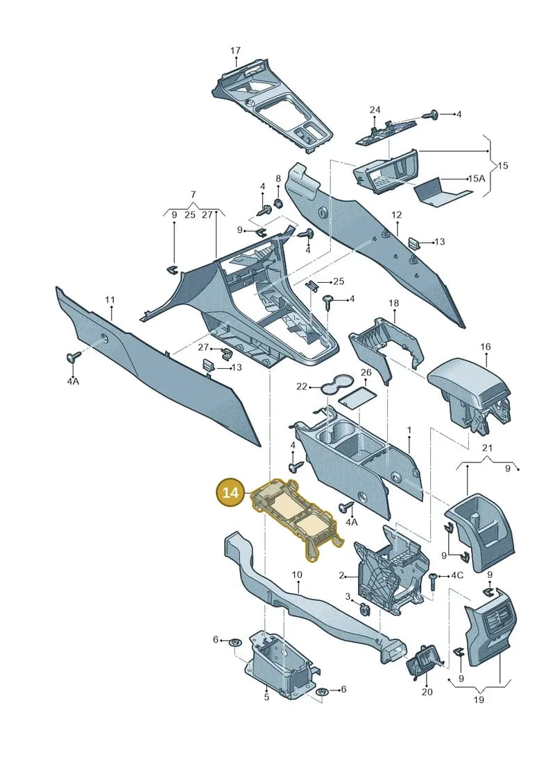 5F0863233B — SEAT Leon ST (2016-2020) diagram 830863600, position 14
