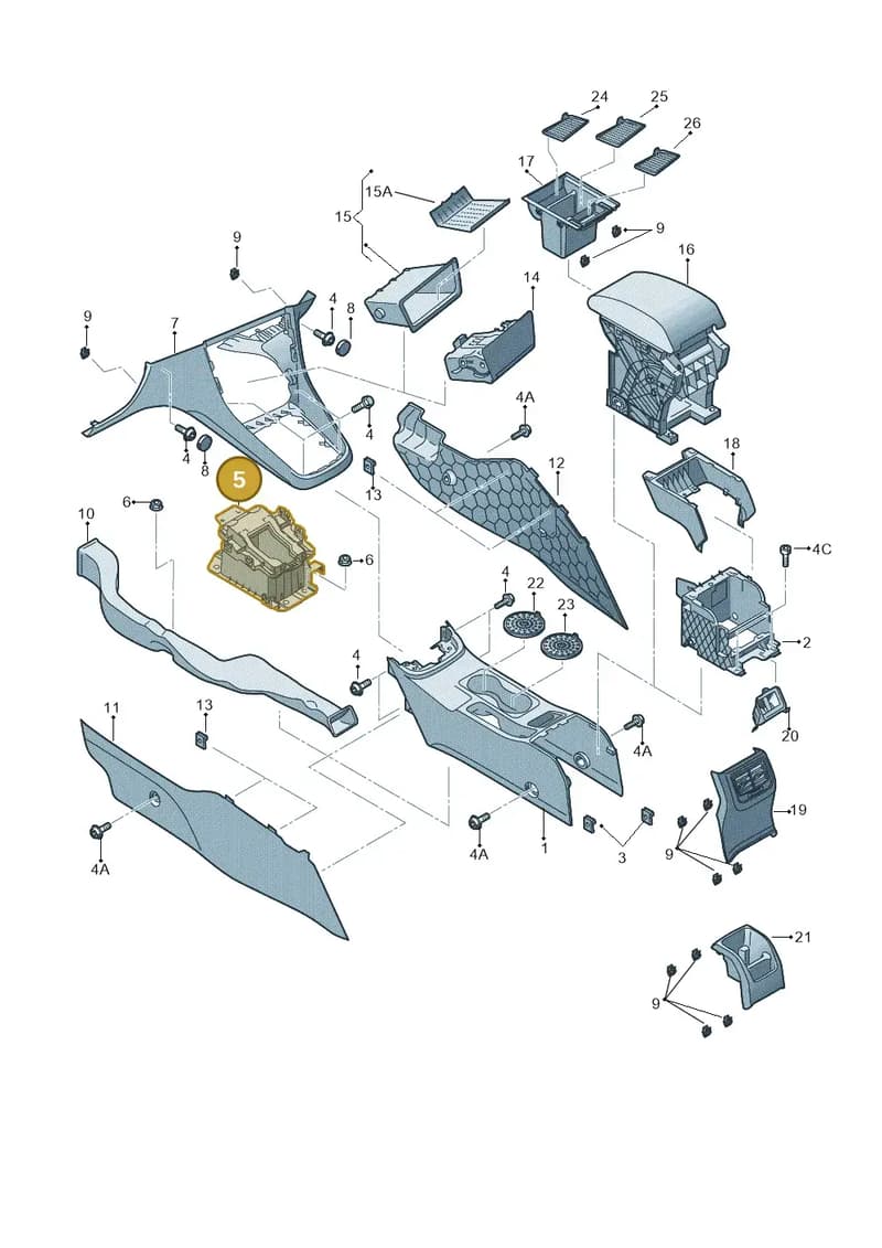5F0864225 — SEAT Leon ST (2012-) diagram 754863600, position 5