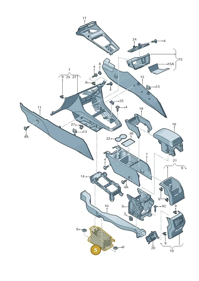 5F0864225B — SEAT Leon ST (2016-2020) diagram 830863600, position 5