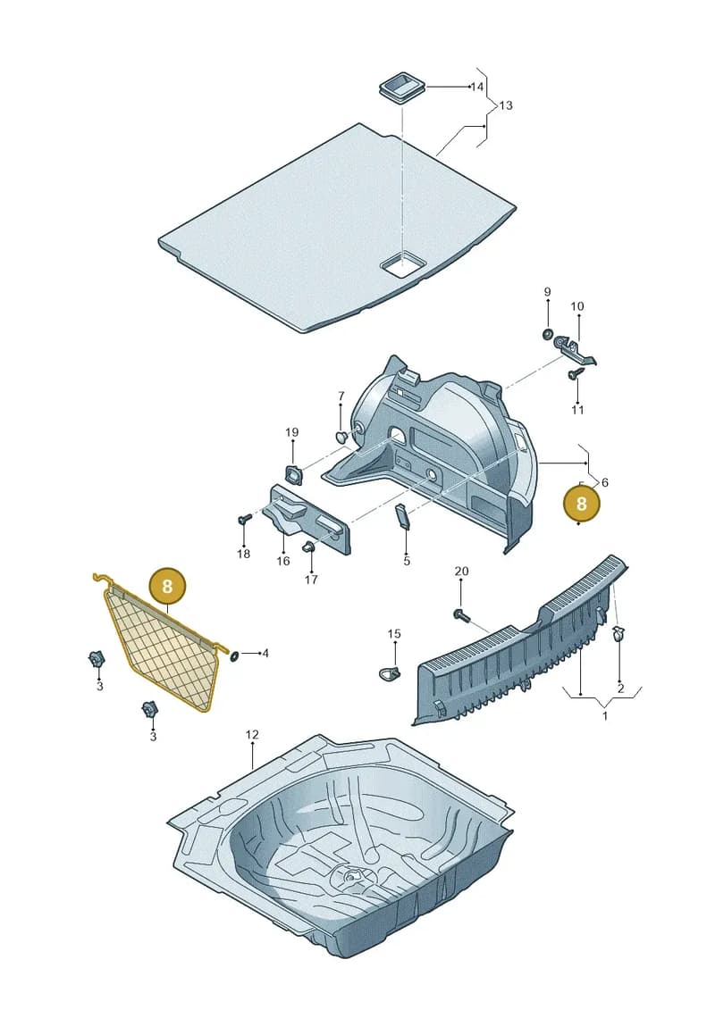 5F0868917 — SEAT Leon ST (2016-2020) diagram 754867810, position 8