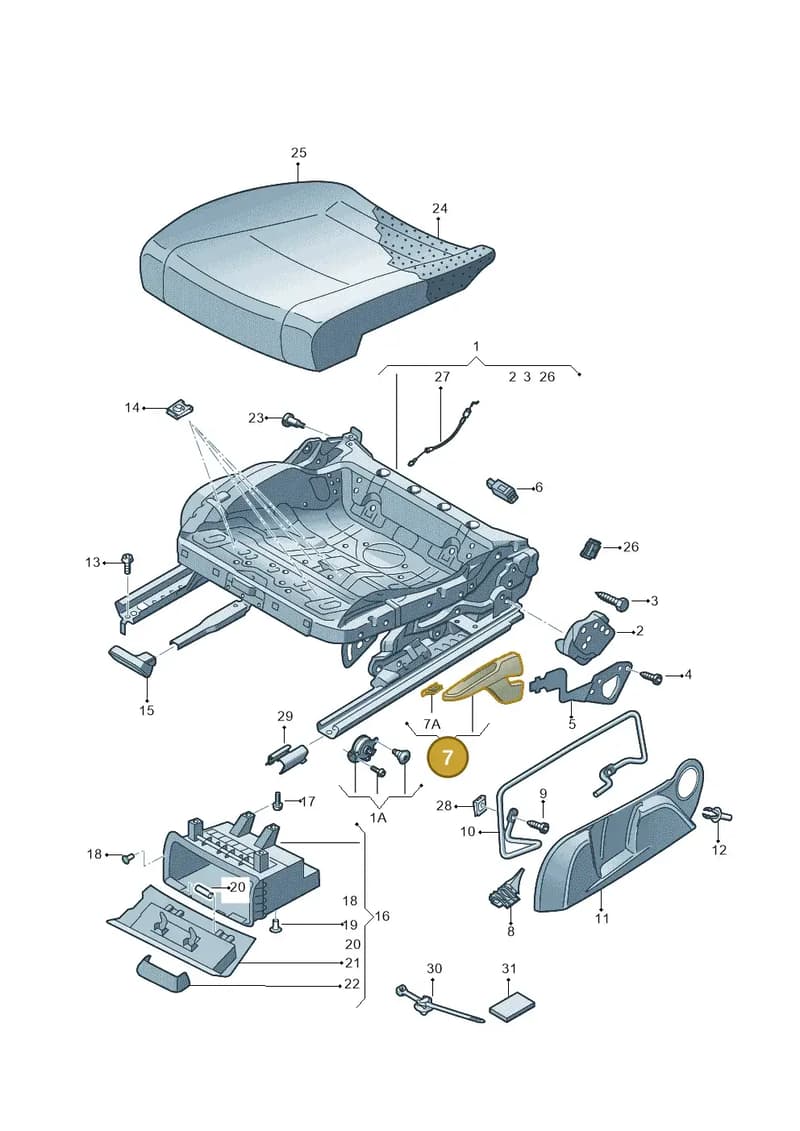 5F08812534PK — SEAT Leon ST (2016-2020) diagram 830881000, position 7