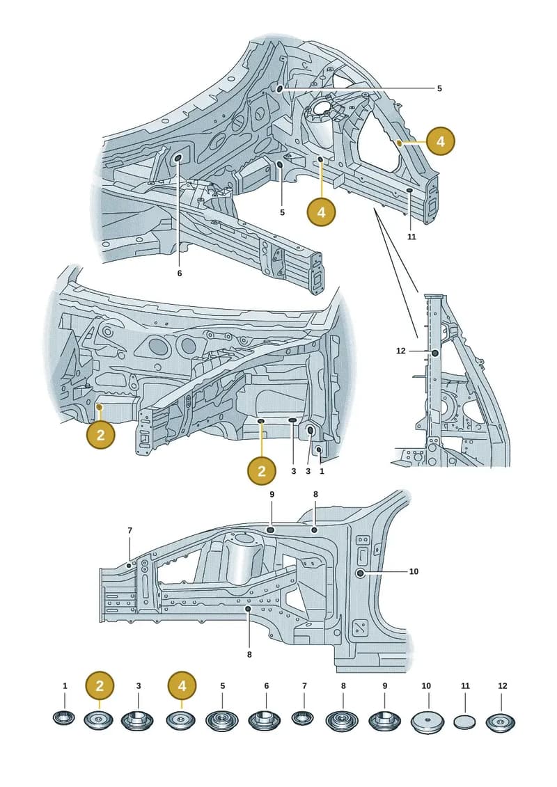 5F0899182 — Audi RS e-tron GT (2020-2025) diagram 4j1803340, position 2+4