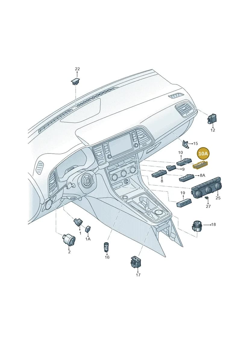 5F0919234BWHS — SEAT Ateca (2016-) diagram 893941500, position 10A