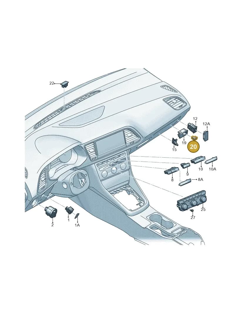 5F0927121AT7 — SEAT Leon ST (2012-) diagram 754941500, position 20
